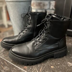 Xappeal Black Women's Lace Up Combat Boots